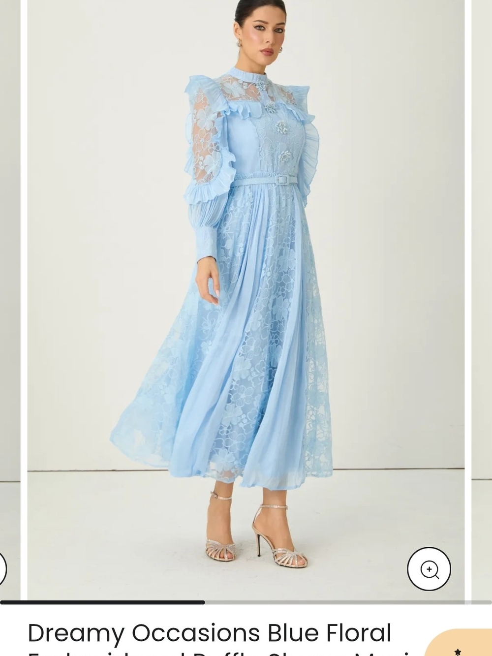 Dreamy Occasions Light Blue Lace Maxi Dress